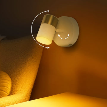 Paola 6" 1-Light Modern Adjustable Head Integrated Dimmable LED Rechargeable Wall Spotlight with Touch Sensor - JONATHAN Y